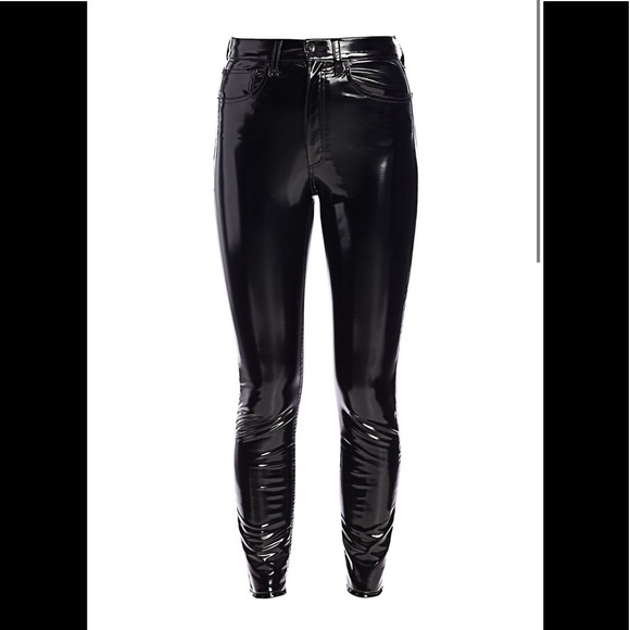 NWT rag & bone Super High Waist Skinny Vinyl Pants - Picture 14 of 16